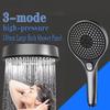 High-Pressure Handheld Shower Set 3-Mode Button Large Panel Electroplated Shower Head Pressurized Shower for Home Use