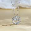0.5Ct Gra Moissanite Necklace for Women Sparkling Simulated Diamond Pendant Beating Heart S925 Silver Fine Jewelry Gift