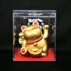 Solar-Powered Waving Maneki-neko Ornament, 2-Inch, Attracts Wealth for Office Desk or Cashier Counter Decoration