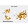 Gold Plated Vastu & Feng Shui Animals & Birds Set | Luck, Positivity & Wealth | Elephant, Bull, Kamdhenu Cow, (Gold Matte, 4 Inch)