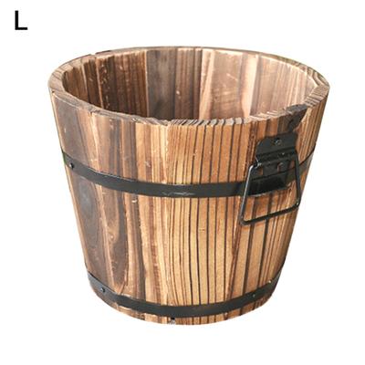 Rustico fioriera succulenta botte di legno vaso di fiori vuoto contenitore arredamento da giardino