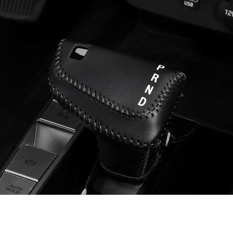 Speed Leather Gear Collars Car Shift Knob Armrest Cover Case For Hyundai Elantra CN7