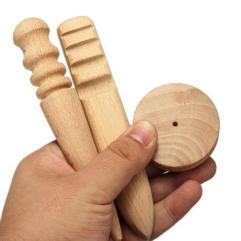 Multi-Size Burnisher Leather Craft Edge Round Slicker Wood Leathercraft Tools