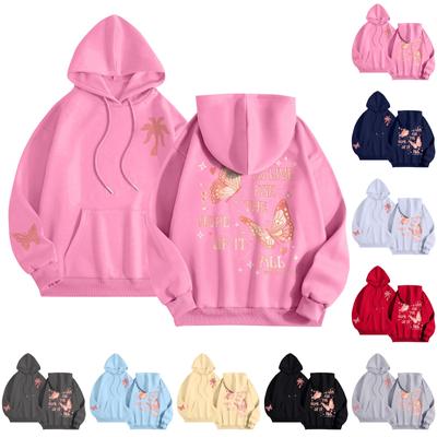 Graphic Hoodies For Women Cute Pullover Long Sleeve Preppy Sweatshirts Letter Printed Hooded Tops Fall Winter Clothes
