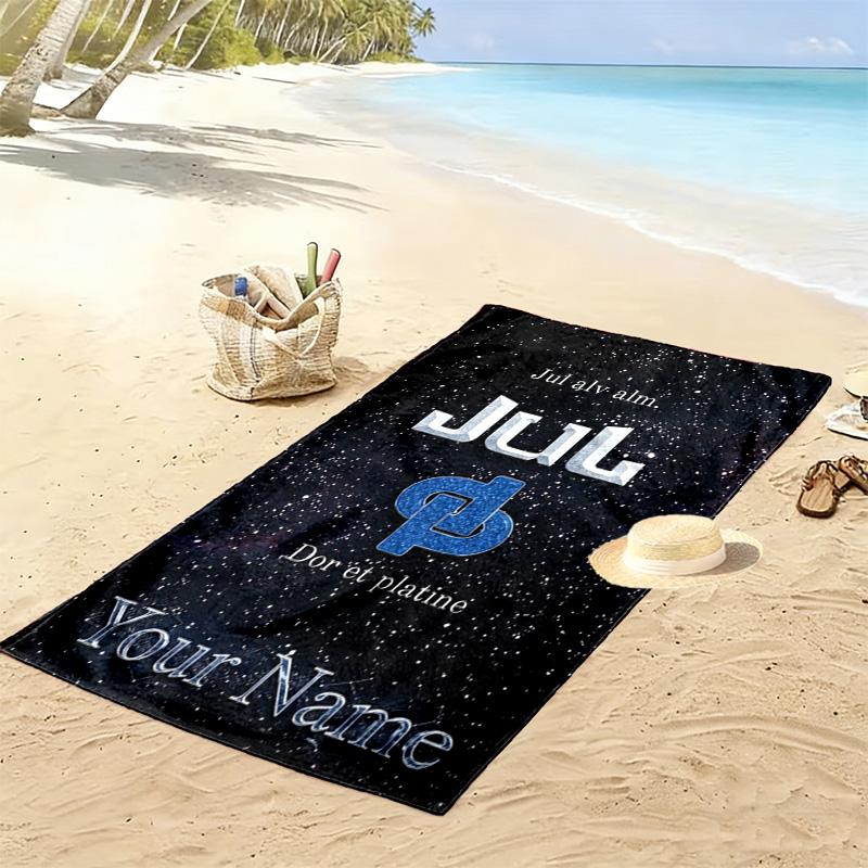 Name Custom Jul album Poster Print Beach Towel, Large Soft Quick Dry Towel for Beach Camping Swimming