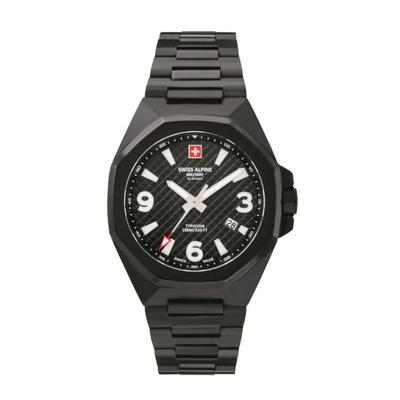 Ceas pentru bărbați Typhoon din oțel inoxidabil cu cadran negru, cu quartz, 7005.1177, 100M