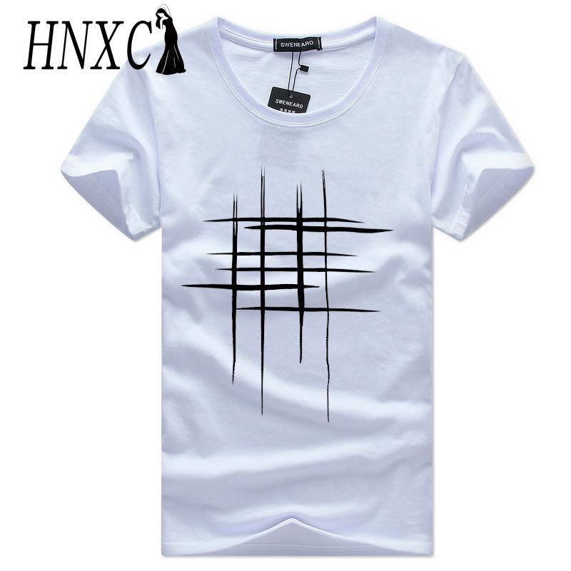 HNXC Cotton Short Sleeve T-shirt Men's Fashion Loose Half Sleeve Shirt Printed Compassionate Shirt