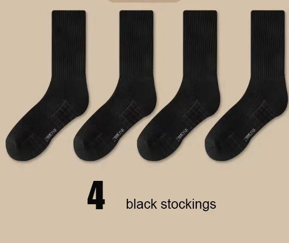 1pc 4pcs 5pcs 10pcs Socks Men's Cotton Spring Towel Bottom with Velvet Mid-tube White Stockings Thickened Sports Basketball Sock