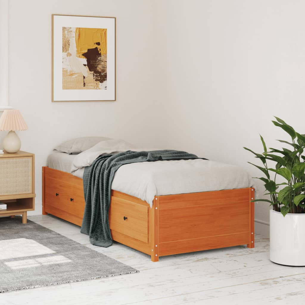 Daybed without Mattress Wax Brown 90 x 190 cm Solid Pine Wood