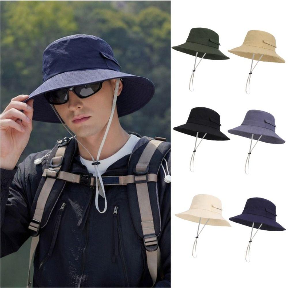 Sun Protection Fisherman's Hat Large-Brimmed Sunscreen Bucket Hat New Sun Hat Men