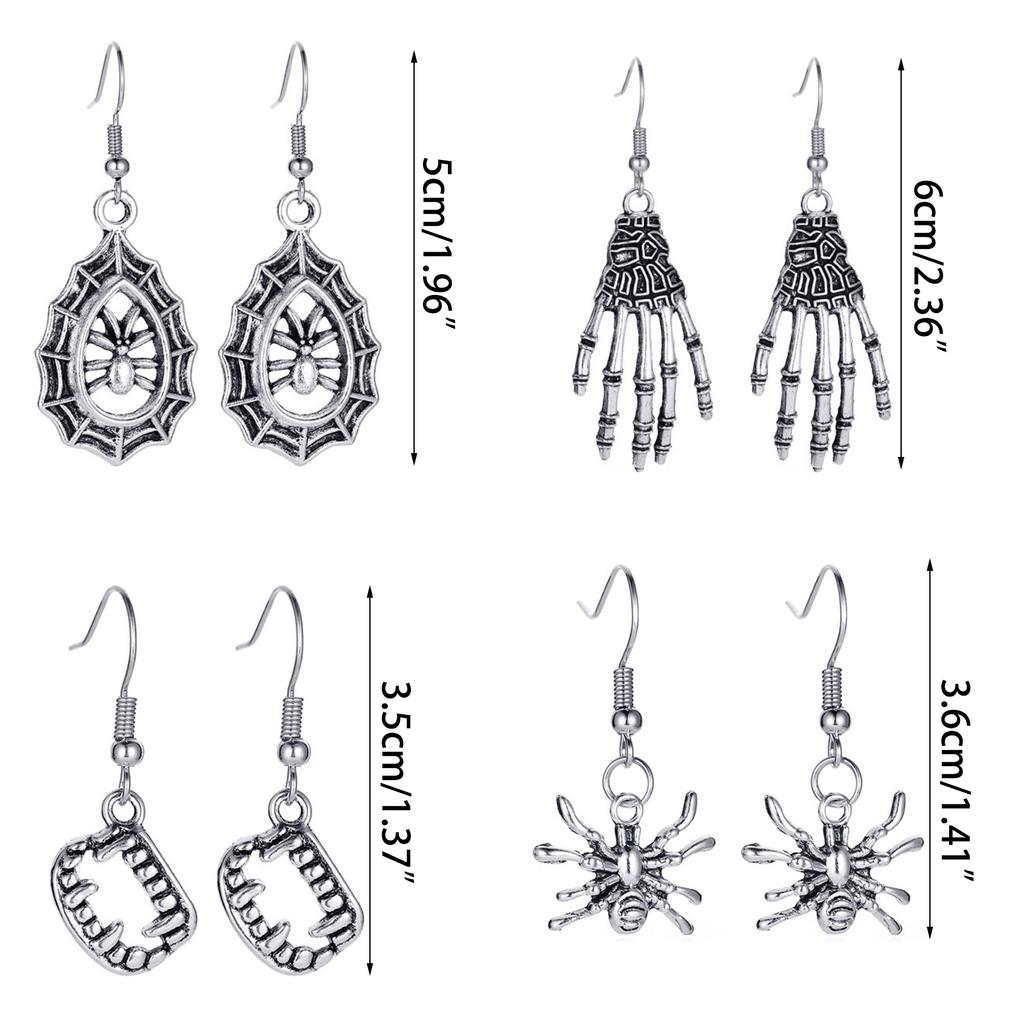 Skull Earrings Big Long Fashion Punk Jewelry for Women Girls Ladies Accessories
