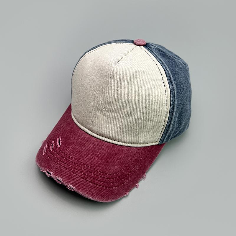 

Retro Solid Baseball Hats New Unisex Breathable Broken Style Sunshade Color Block Peaked Caps Versatile Fashion Casual Outdoor 52-60cm
