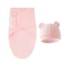 4 Set Baby Swaddles Wrap Blanket with Bonnet Hat Sleeping Bag Anti Kick Blanket Swaddles for Toddler 0-12 Months
