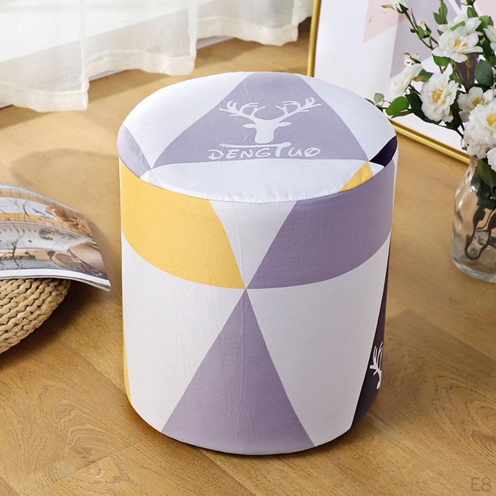 Elastic Stretch Seat Cover Round Spandex Covers Removable Washable Fit for ,Dining ,Bar