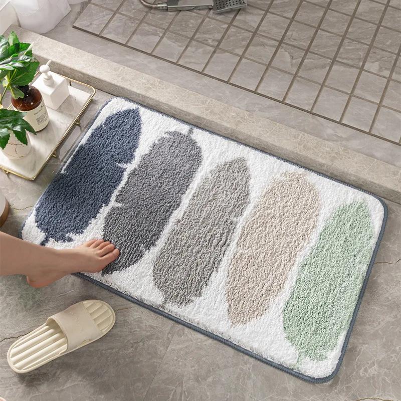 INS Style Colorful Flocking Carpet Super Absorbent Non-slip Soft Floor Mat Suitable for Living Room Bedroom Home Decoration Mat