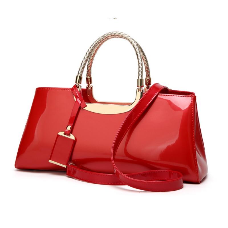 Women's Bag Fashion Gloss Paint Leather Handbag Bride Wedding Bag Dinner Bag