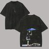 Hot-blooded Anime Bleach Kurosaki Ichigo Graphic Print T-Shirt Men Women Vintage Washed Cotton Summer New Tee Streetwear Y2K Fashion Oversized Top
