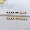 European-American Niche Style Colorful Zirconia Birthstone Earrings with Stainless Steel