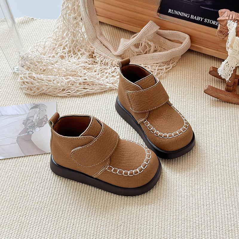Boys Outdoor Short Boots Kids High-top Flats Sneakers for Girls Casual All-match Autumn Winter Cotton Walking Shoes Child I08151