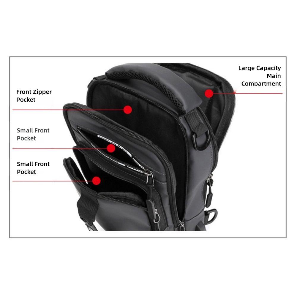 Herren USB-Lade Schulter Umhängetasche Rucksack Diebstahlschutz Wasserdicht Crossbody Taschen Reißverschluss Sport Gürteltaschen Aufbewahrung