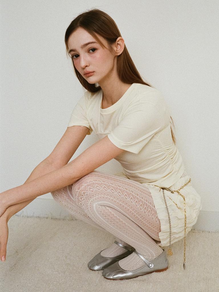 BEIRUT Canyon Lace Shorts Cream