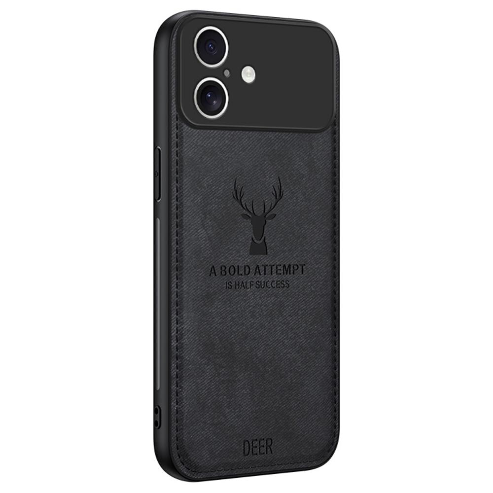 Coque pour iPhone 17 Motif Cerf Texture Tissu PU + PC + TPU Housse de Téléphone