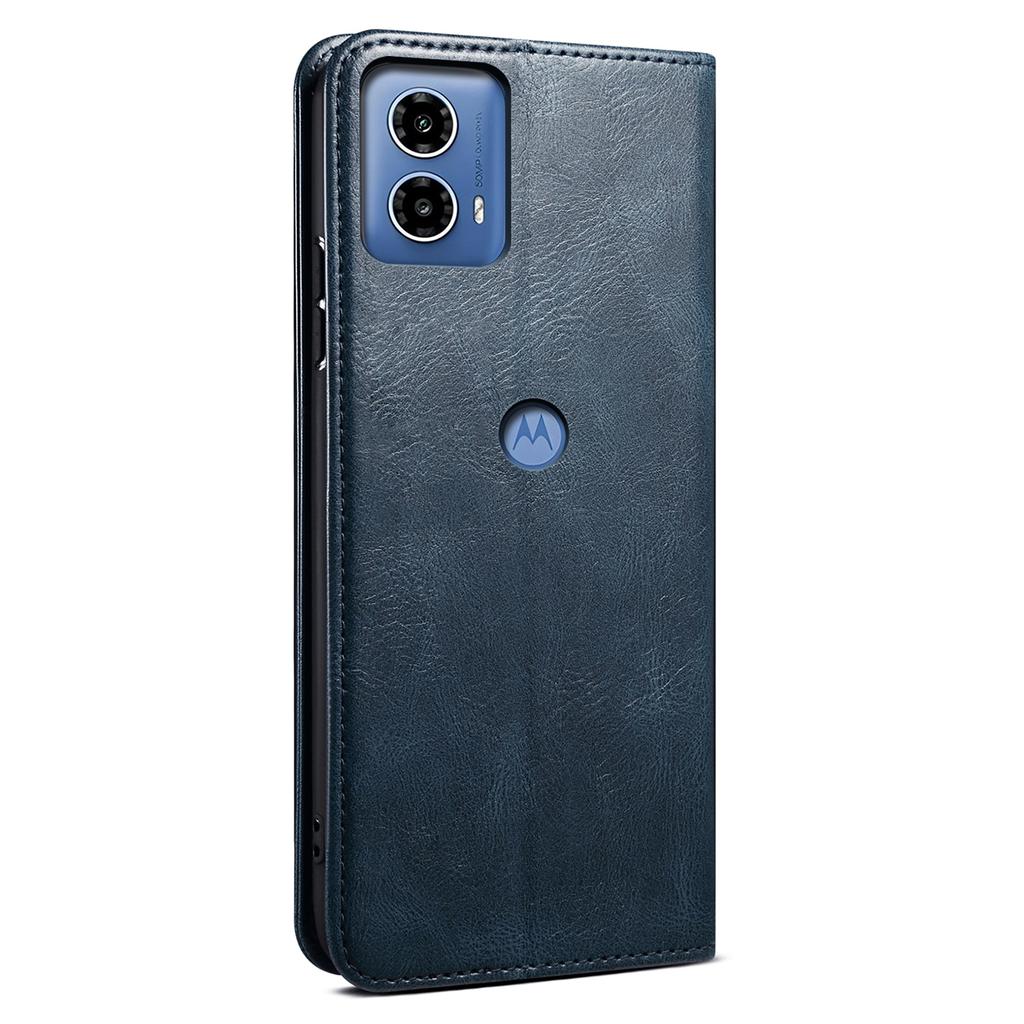 For Motorola Edge 50 Fusion 5G Case Waxy Crazy Horse Anti-Scratch Leather Phone Cover
