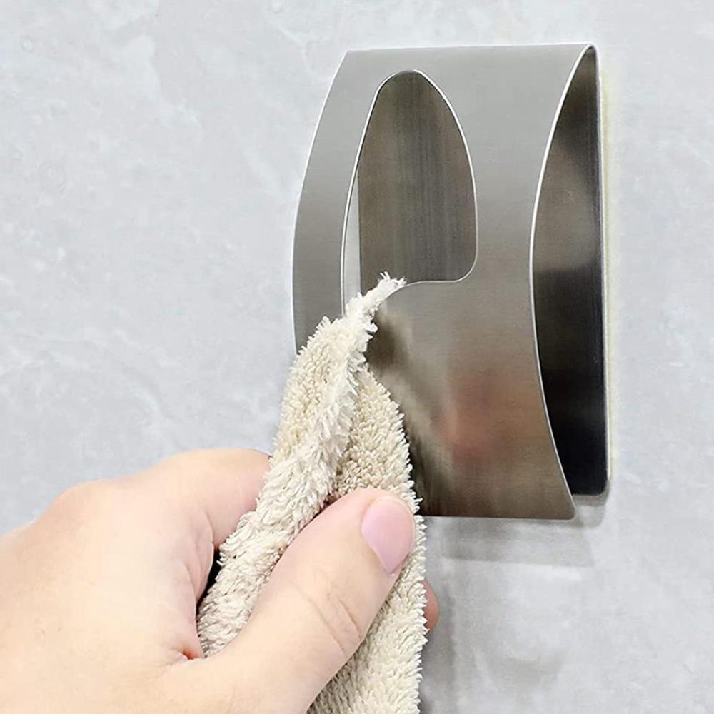 Decorative Wall Mount Stainless Steel Storage Rack Tea Towel Holder Dishcloth Hooks Wall Hanger