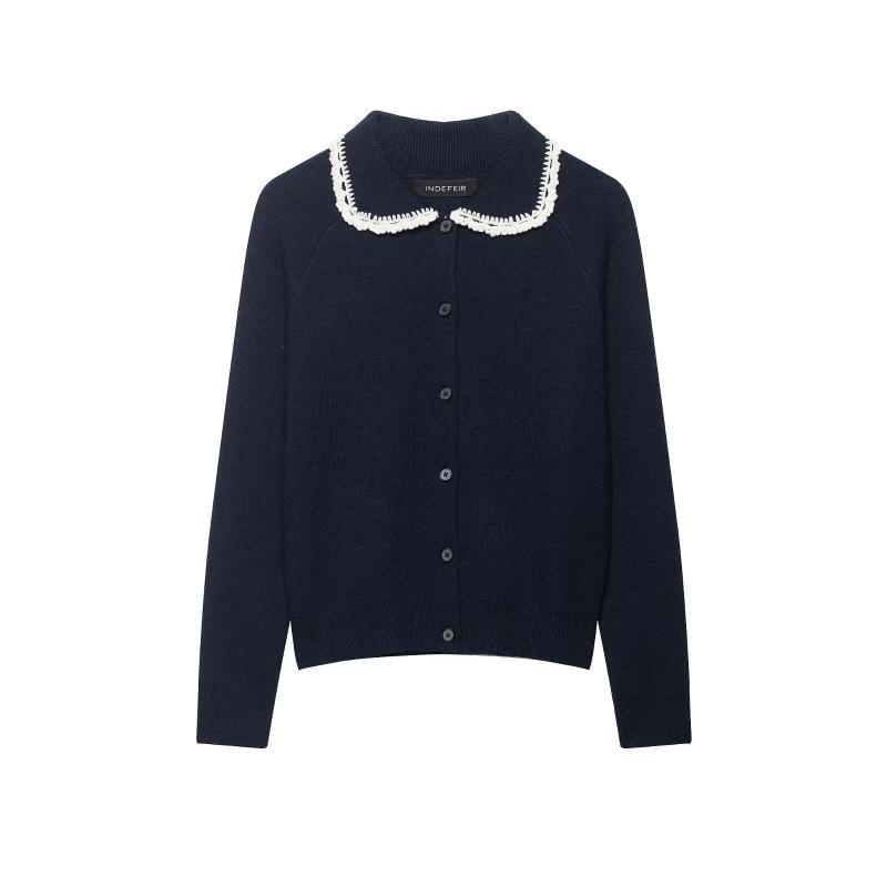 2026 Spring Fashion: European & American Style Knit Lapel Cardigan Small