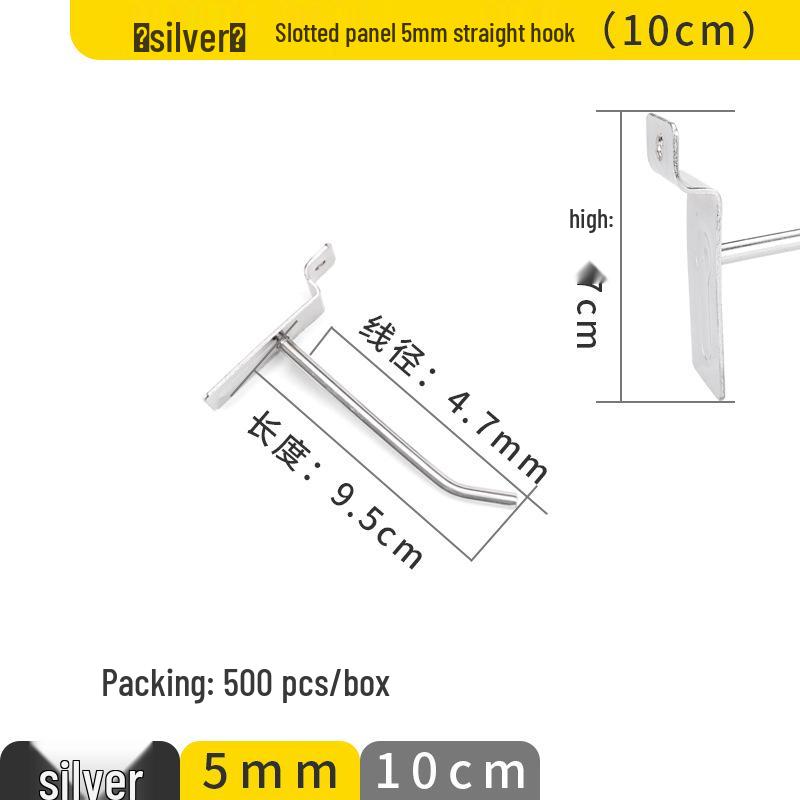 Clip-on Straight Hook for Slotted Pegboard - Aluminum Display Hook for Electronic Components and Sample Exhibits
