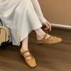 Fashion Women Slippers 2025 Summer New French Braided Hollow Bow Mary Jane Single Shoes with Inner Height Increase Baotou Half Slippers