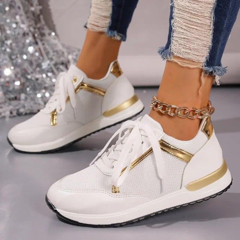Baskets légères à plateforme pour femmes, chaussures De sport blanches, décontractées, grande taille 43, automne