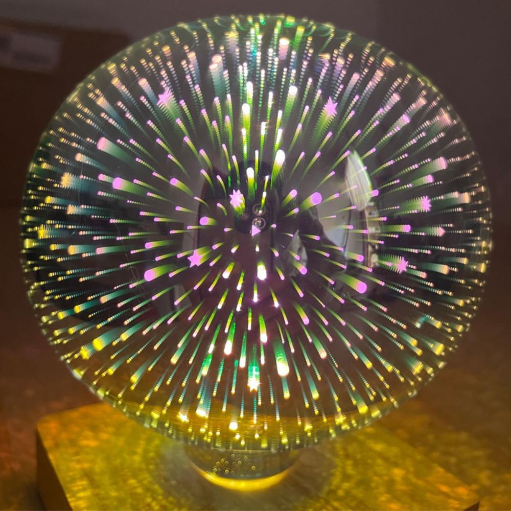 

1 шт. 3D цветная светодиодная лампочка Эдисона E27 220 В винтажная декоративная лампа для фейерверков ST64 G95 A60 Рождественская ампульная светодиодная лампа освещения G125