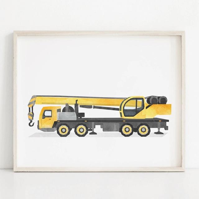 Nordic Style Engineering Vehicle Canvas Art Paintings Watercolor Poster and Prints Nursery Wall Art Picture for Home Decoration No Frame