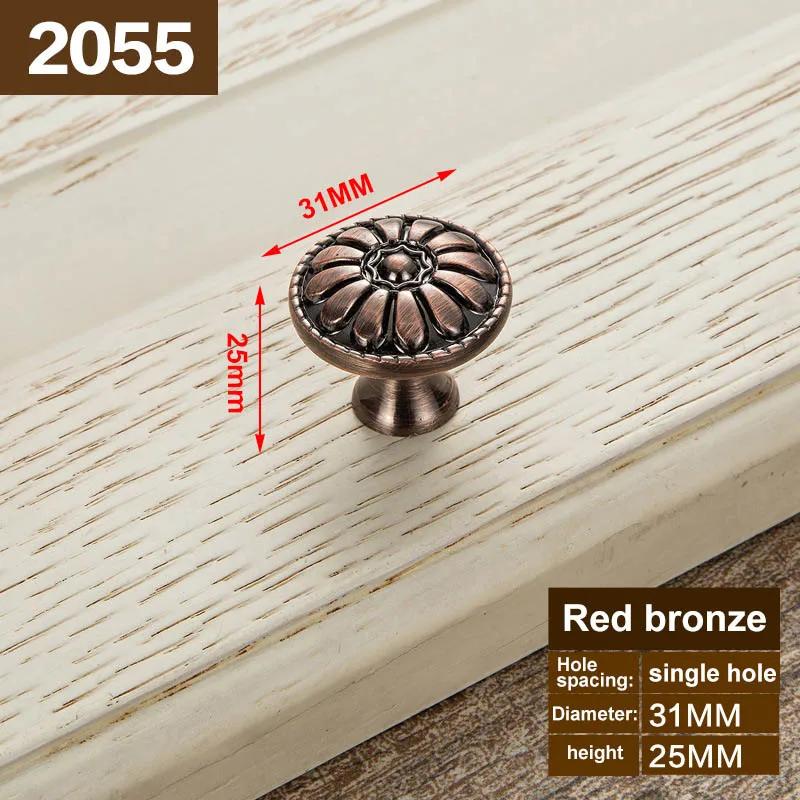 Red Bronze Handle Kitchen Door Knob Cabinet Drawer Closet Antique Shabby Chic Handles Dresser Knobs Furniture pulls