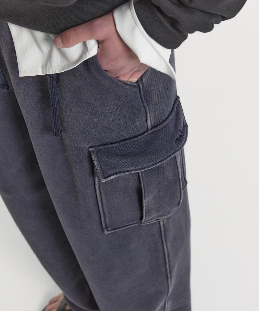NOHANT Washed Cargo Sweat Pants Navy