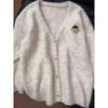 Korean Soft Bear V-neck Knit Cardigan Sweater - Women's Autumn/Winter Casual Outerwear