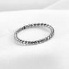 Trendy 2MM Tri-Color Stainless Steel Ribbed Ring