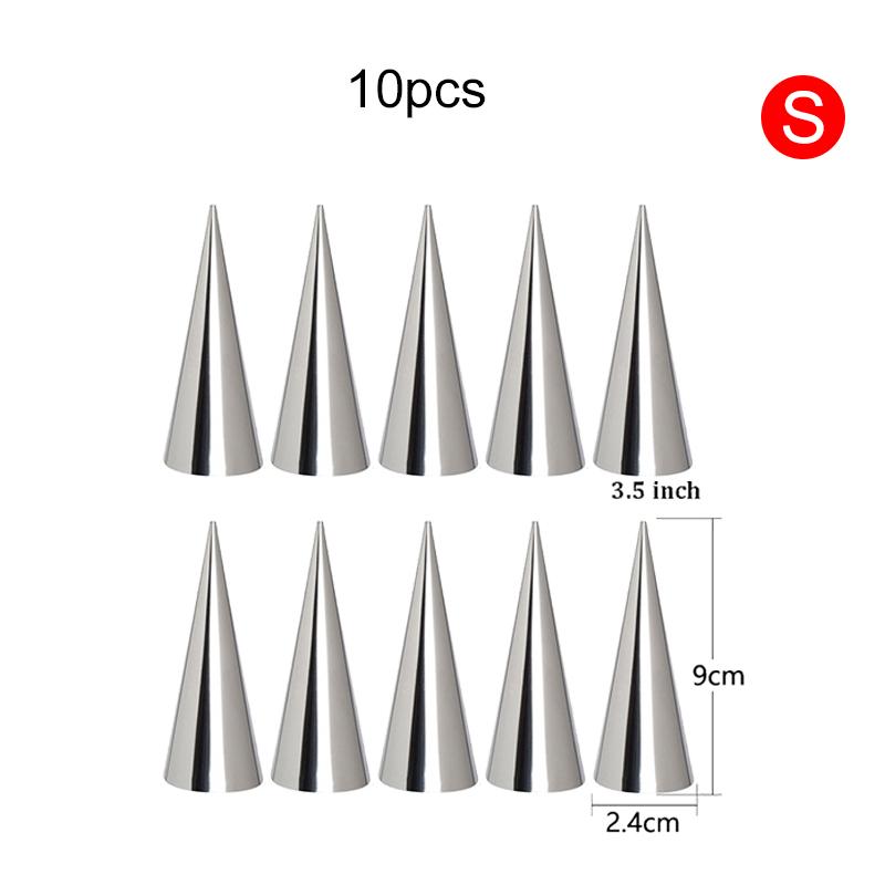 Stainless Steel Cream Horn Molds Kitchen Dessert Durable Mold Cone Tubular Shaped Mold Baking Cones Horn Pastry Roll TMZ