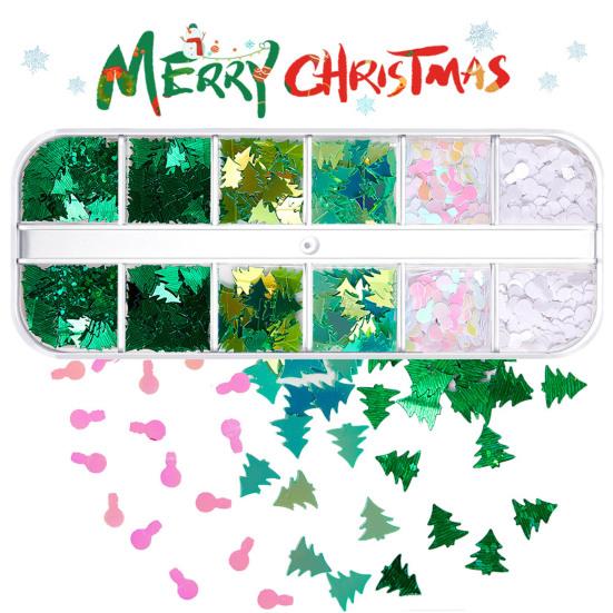 1 Box Nail Sequins Ultra-Thin Bright Color Mix Shape Wide Application Easy To Apply Decorative PET