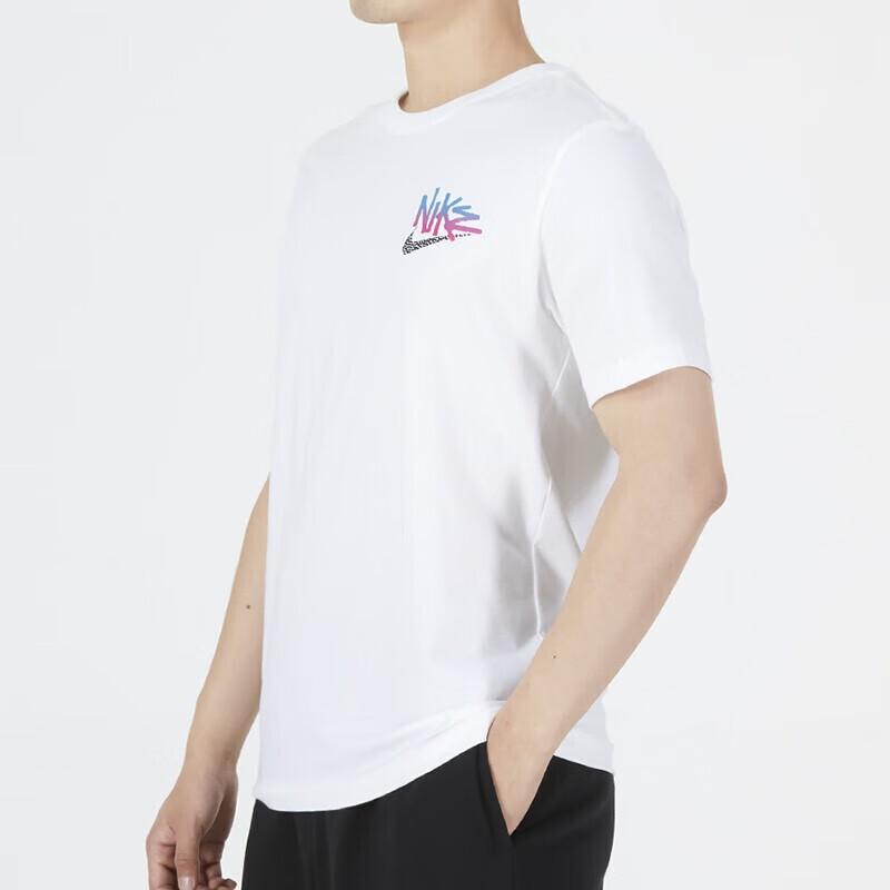 Nike Sportswear Logo Graphic Print Crew Neck Short Sleeve T-Shirt Men Tops White DQ1408-100