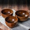 Jujube Wood Round Bowl for Eating and Soup