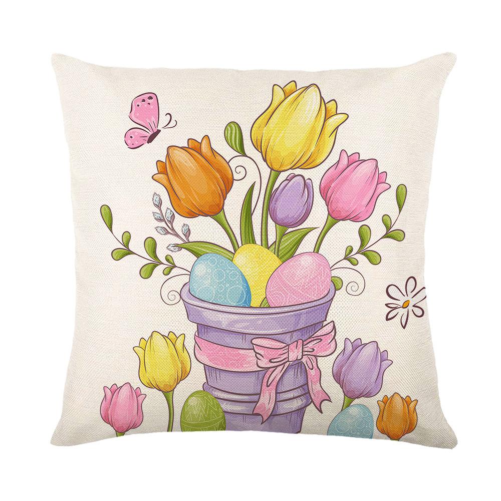 Cartoon Black and White Check Rabbit Print Pillow Cover Home Living Room Cushion Cover Pillow Cover