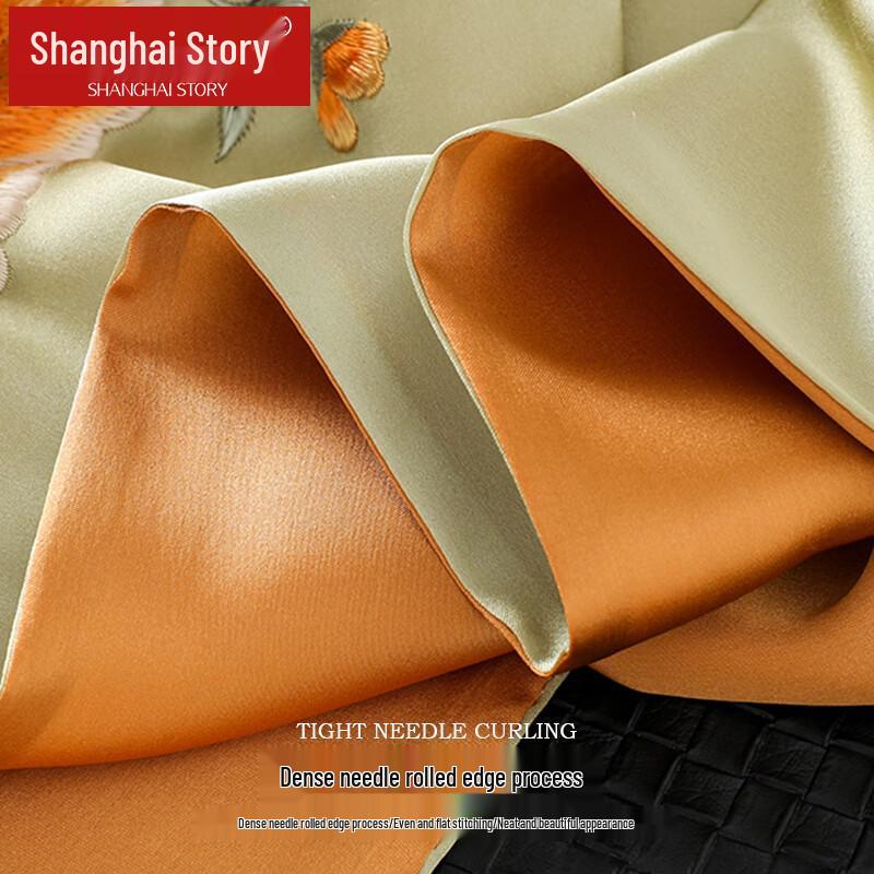 Shanghai Story 100% Mulberry Silk Hand-Embroidered Scarf Gift Set