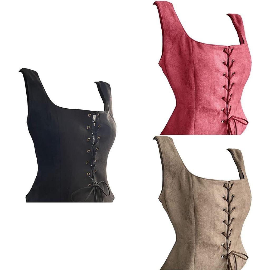 Cross-border Deerskin Plush Vest Halloween Costume Renaissance Viking Pirate Cosplay Tank Top