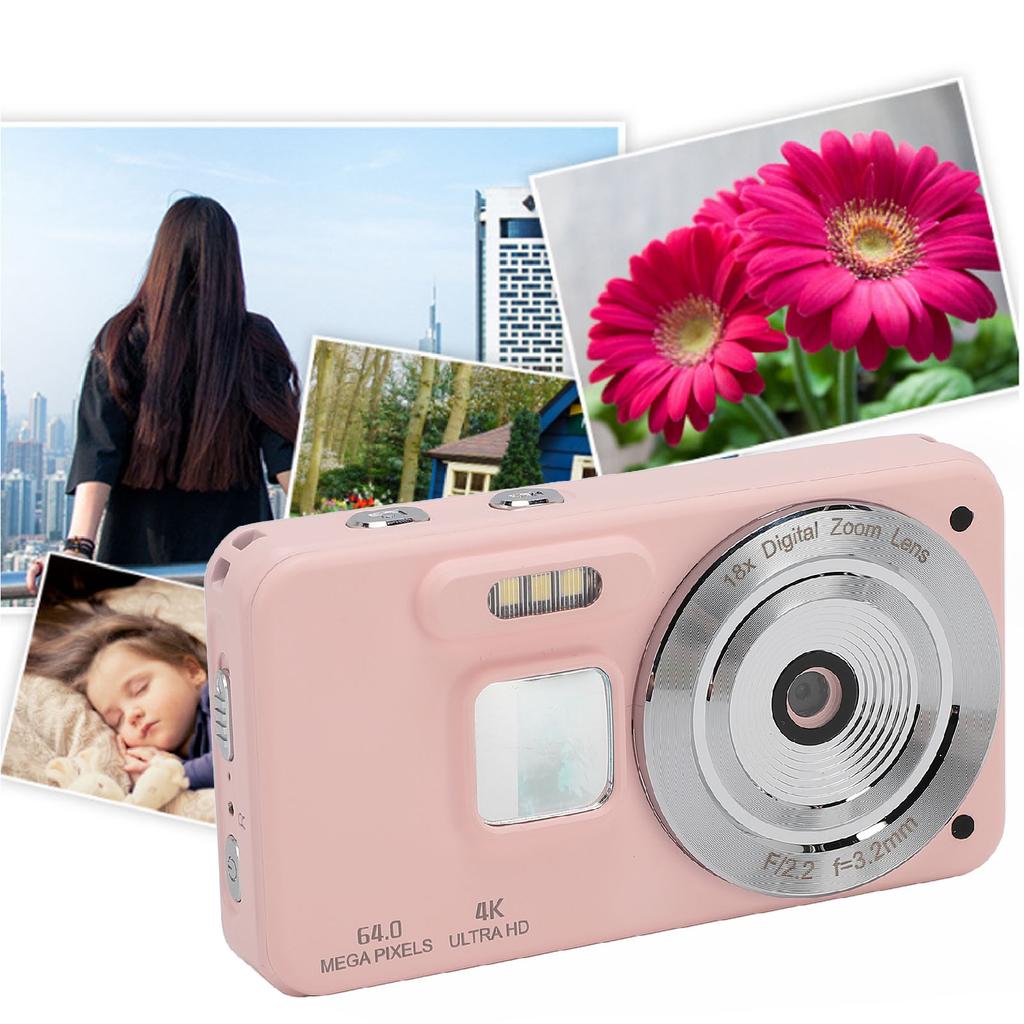 4K Digital Camera Portable 64MP 18x Zoom Autofocus Anti Shake Selfie HD Video   Camera Compact Travel Camera for Teen Boy Girl Kids