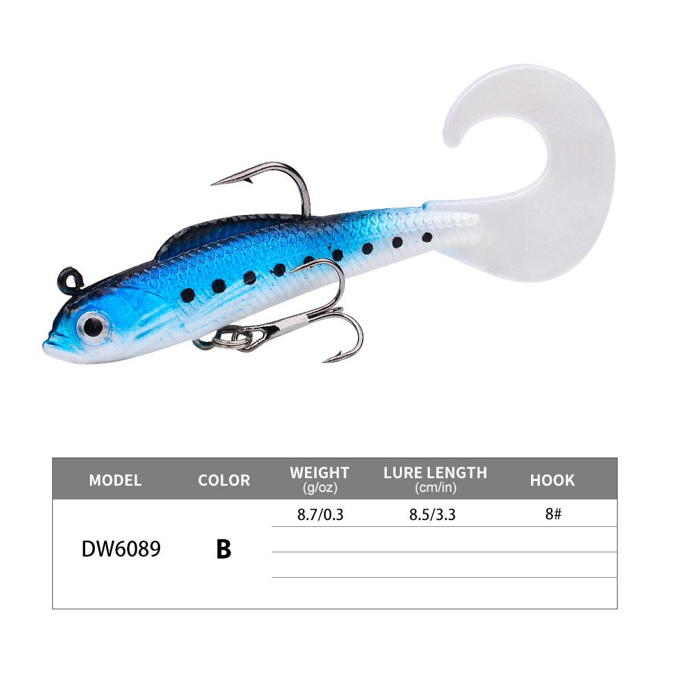 Curly Tail Soft Bait Lure 8.5cm 8.7g Bionic Fish Cockroach Bass Killer
