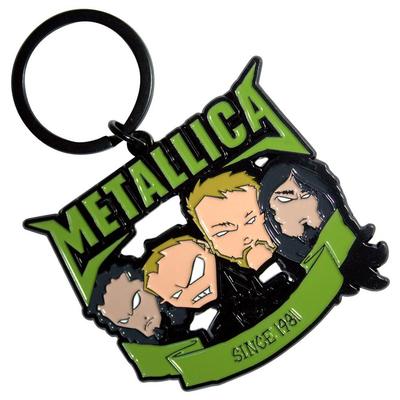 [Rock Off Officially Licensed Products] Metallica Since 1981 Heads Keychain Keychain Double Sided Size One Size, Green, Free Size