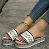 Women's Slippers Platform Summer Shoes for Women Beach Casual Heeled Sandals Bohemian Handmade Ladies Espadrilles