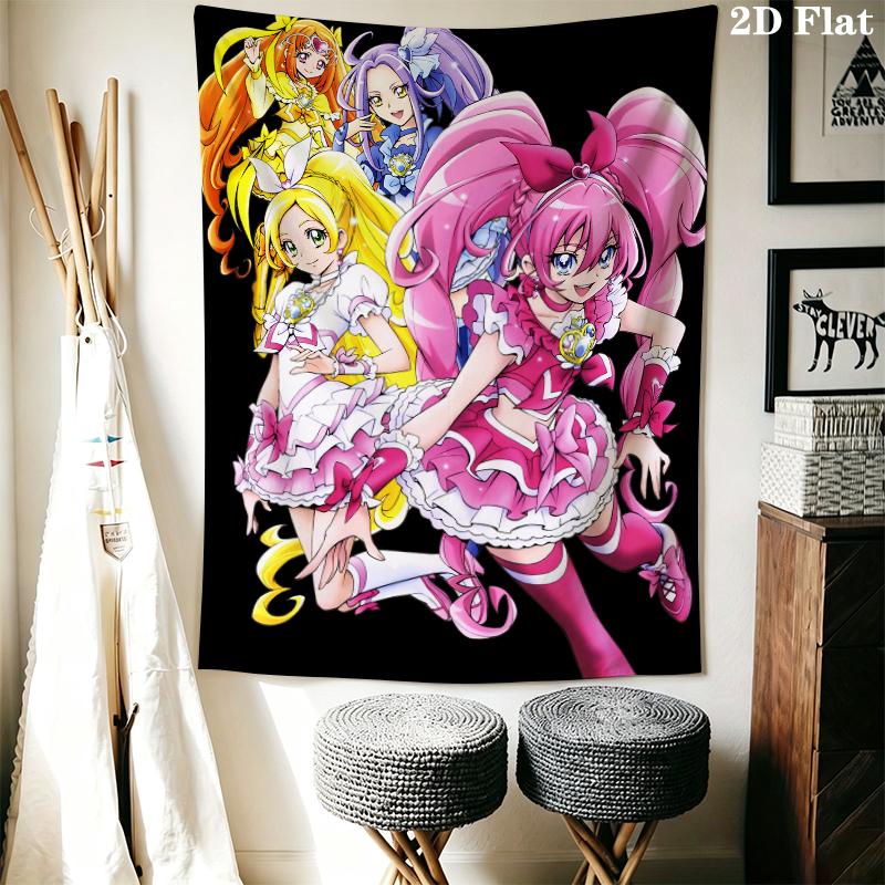 Pretty Cure Wall Tapestry Aesthetic Wall Hanging Printed Fabric Blanket Decorative Tapestries for Bedroom Living Room Home Decor